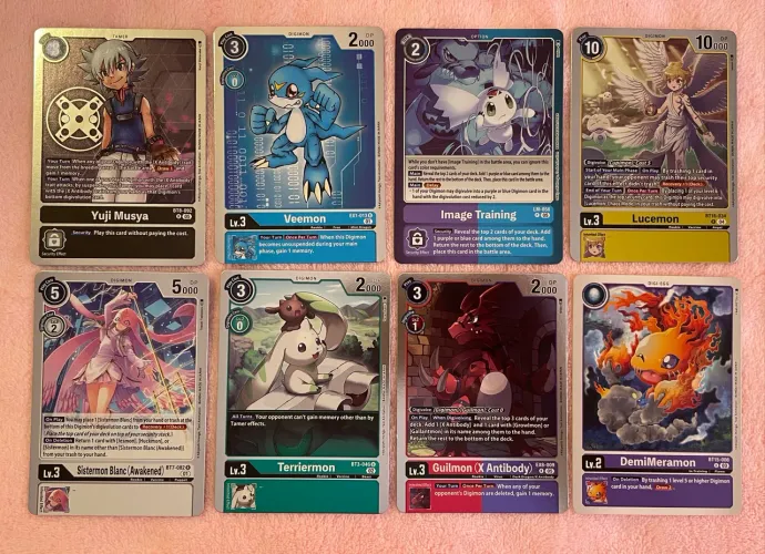 Digimon TCG set com 8 cartas 