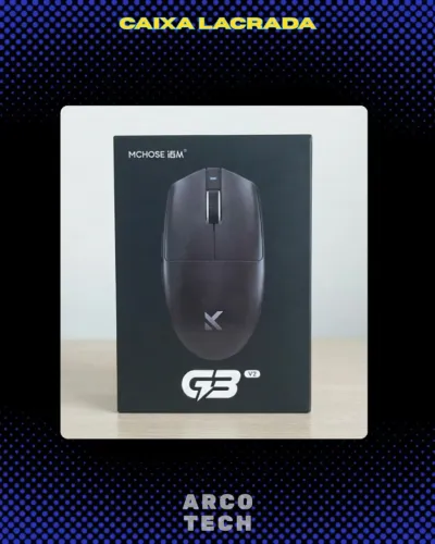 Mouse Gamer da MCHOSE (lacrado) PAW 3395 / cor preta / 800mAh de bateria /