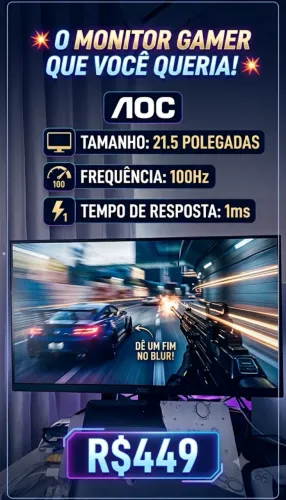 Monitor gamer AOC imperdível 