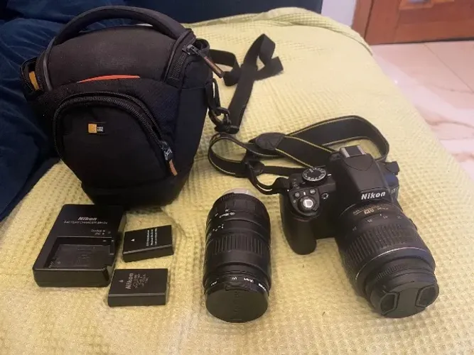 Câmera Nikon D3100 com 2 lentes