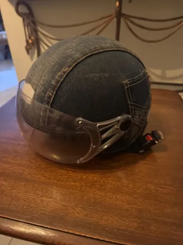 Capacete Custom Kraft Plus Jeans Vintage Tamanho 58 cm