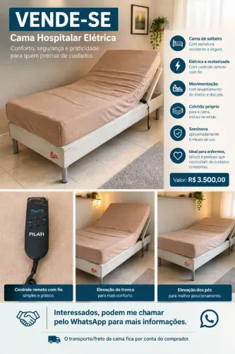 Cama Hospitalar Elétrica Seminova