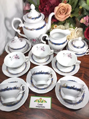 Conjunto de Chá Porcelana Schmidt Floral