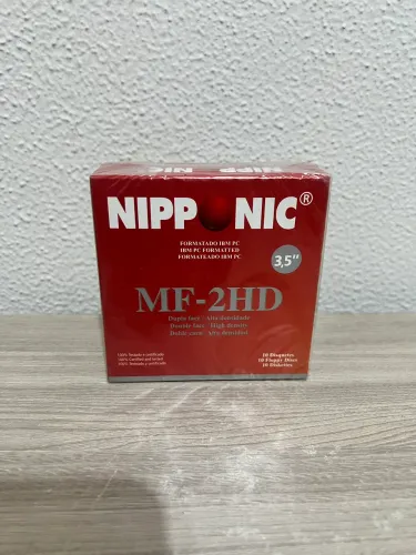 CAIXA LACRADA DE DISQUETES NIPPONIC MF-2HD COM 10 DISQUETES 