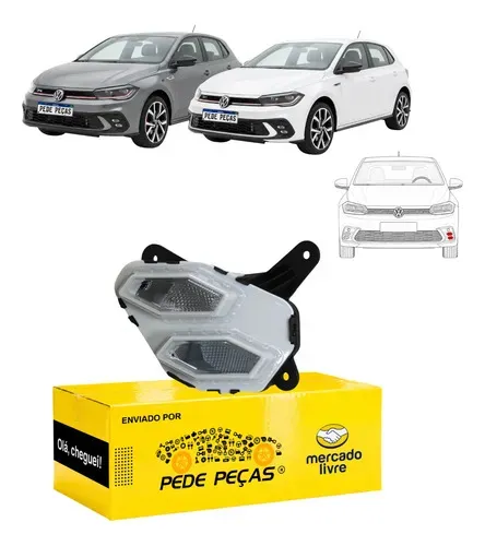 Farol Milha Auxiliar Vw Polo Gts 2023 2024 2025 Full Led Le Cristal