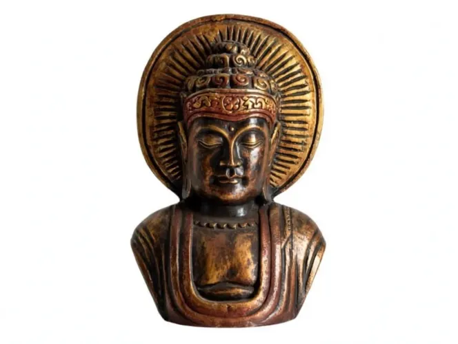 Cabeça de Buda de Madeira
