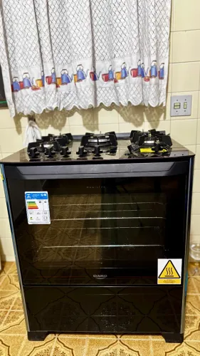 Fogão Dako 5 Bocas Magister com Mesa de Vidro e Acendimento Automático Bivolt - Preto