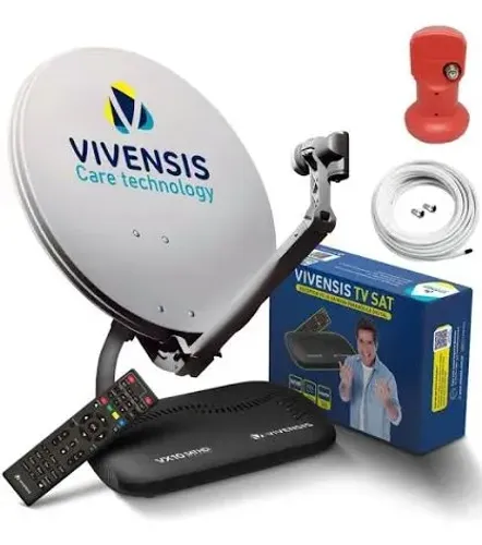 Kit Completo Nova Parabólica Digital Vivensis TV Livre e em Alta Definição.