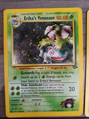 Card Pokémon TCG Erika's Venusaur 4/132 e evoluções, 1995