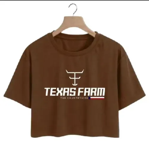 Cropped Feminino Texas Farm Country Camiseta 100% Algodão
