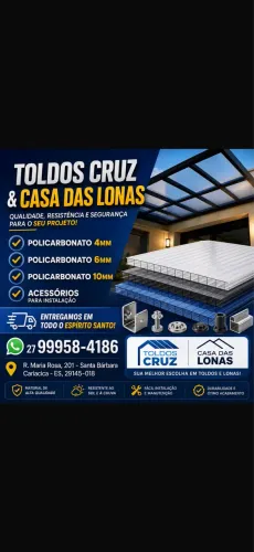 Vendo policarbonato, ACM, lona e acessórios para toldos e coberturas
