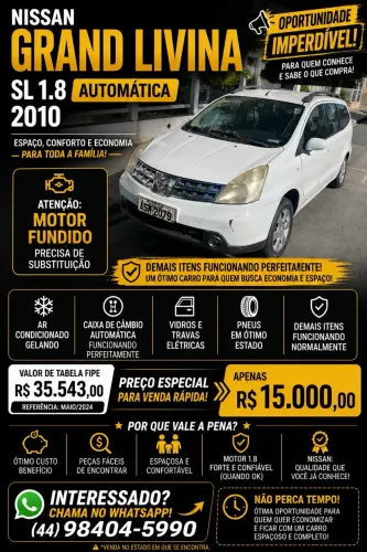 Nissan Livina Grand SL 1.8 16V Flex Fuel Aut. 2010