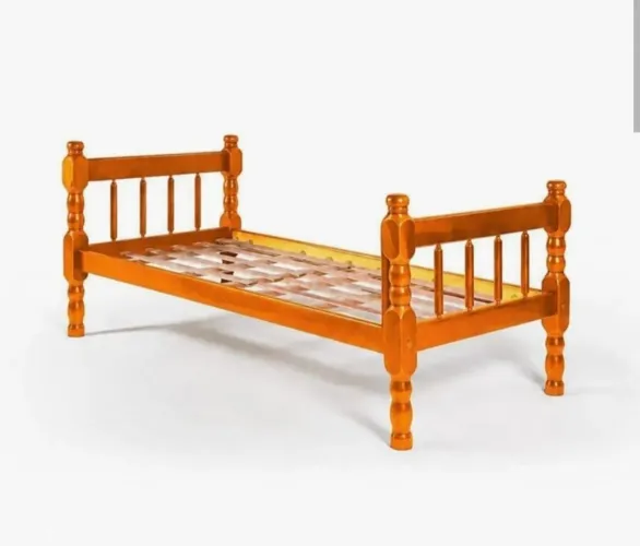 Cama de Solteiro de Madeira Maciça