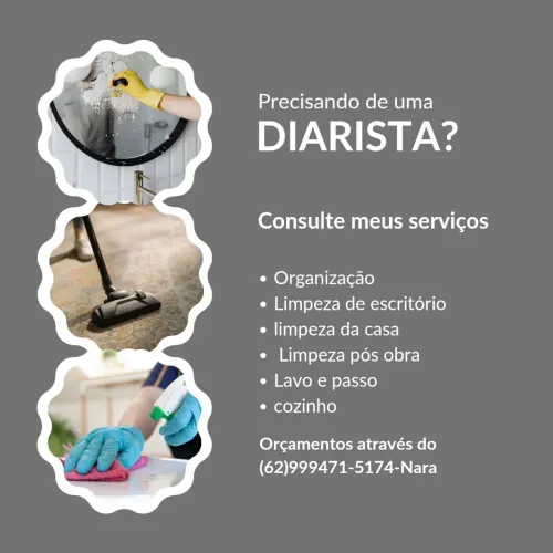 Ofereço meus serviços como diarista!