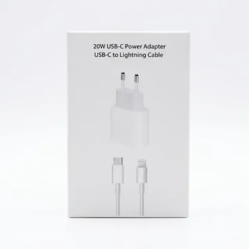 Carregador Rapido 20W USB-C Fonte Tomada e Cabo Lightning Compativel iPhone Apple Turbo 20