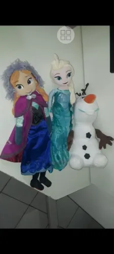 Kit Frozen c 3 Pelúcias 40cm c Elsa nova e os demais seminovos