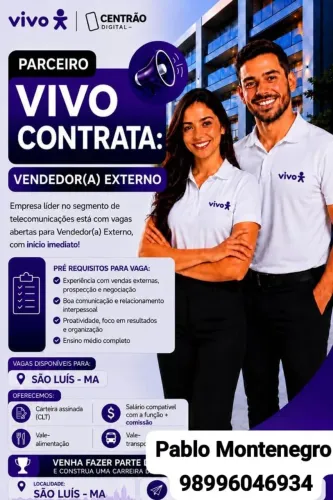 Vagas para vendedores externos PAP VIVO