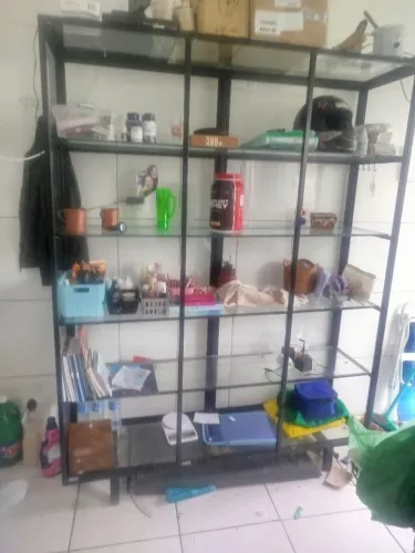 Maca + cristaleira + apoio de pé + cadeira de cabeleireiro