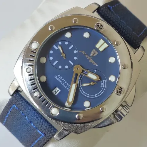 Relógio POEDAGAR 690 3ATM - À Prova D?Água Negócios Prata Nylon Azul
