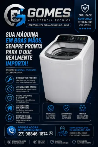 Assistência técnica máquina de lavar. 