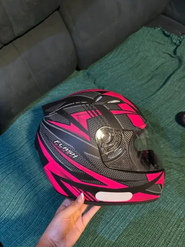 Capacete Feminino EBF New Spark Flash Rosa - Pouquíssimo Uso