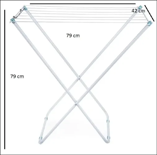 Varal de chão sem abas 16 kg de roupa Mor em aço resistente