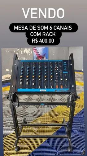 Mesa de som 6 canais 
