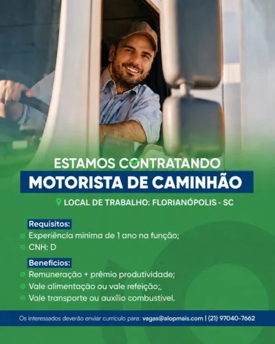 Motorista de caminhão SÃO JOSÉ SC