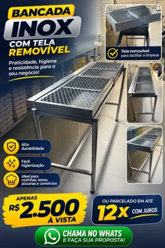 Bancada de Inox industrial