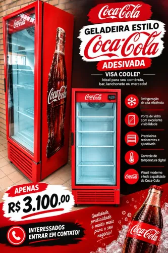 GELADEIRA VISA COOLER ADESIVADA COCA-COLA