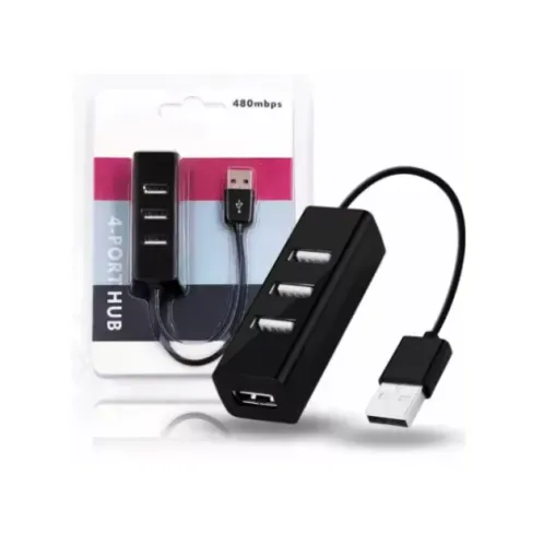 HUB USB 2.0 4 Portas Portatil Slim 480mbps Exbom (Entrego)