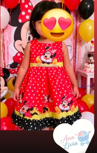 Vestido infantil Minie. Roupinha criança
