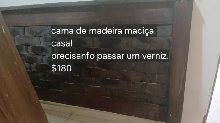 Cama de casal madeira maciça 