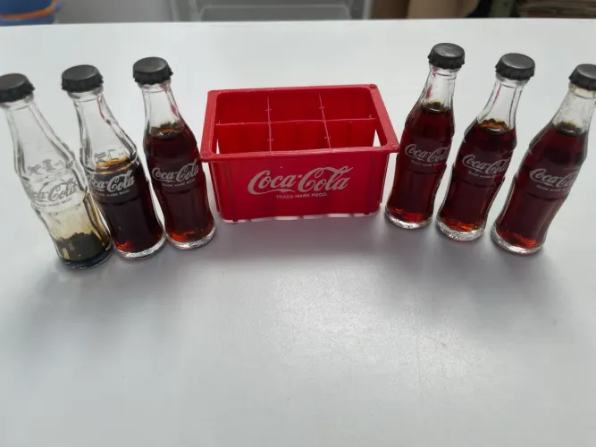 Lote Mini Garrafinhas Coca-Cola + Engradado Vermelho - Coleção