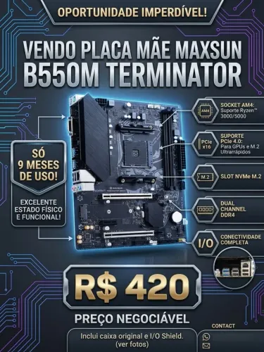 Maxsun Terminator B550M (Estado de Nova!)