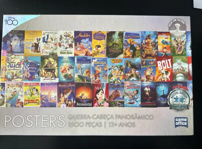 Quebra cabeça 100 anos Disney 1.500 peças sem uso