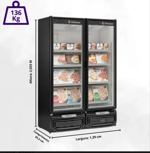 Freezer Gelopar 2 portas vertical 950 Lts. - 220vlts.