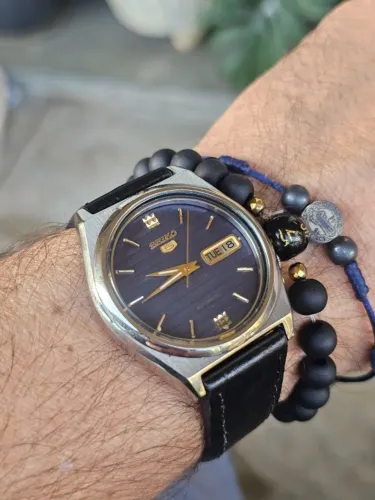 Relógio Automático Seiko 5 Azul Vintage Cal. 7009 17 Rubis