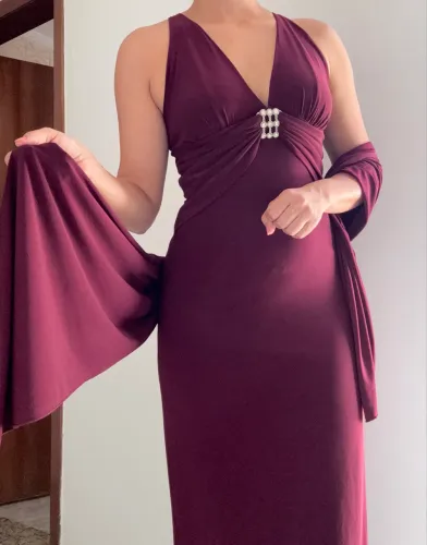 Vestido de Festa Bordo