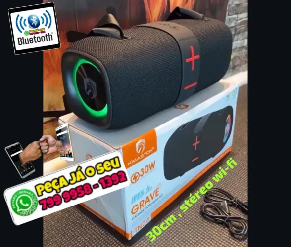 Caixa de som Bluetooth wi-fi estéreo duplo canal