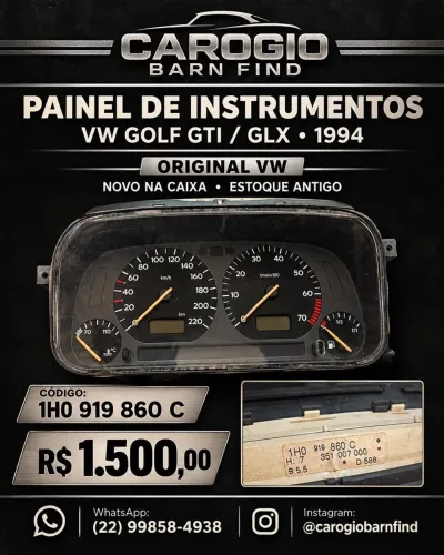 Painel Instrumentos Golf GTI/GLX 1994 Original Vw Novo Na Caixa Estoque Antigo