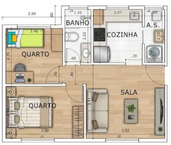 Apto Terreo Novo 38m2 02 Dorm 1 vaga Santa Tereza Rio Grande da Serra Financia Caixa