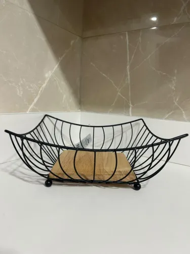 Fruteira Aramada Quadrada 25cm Organizador Frutas