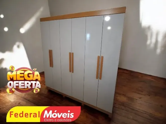 Guarda Roupa Casal 100% MDF 6 portas 2 gavetas - Promoção Imperdível!