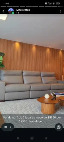 Sofá elétrico arte couro de 2 Lugares cinza