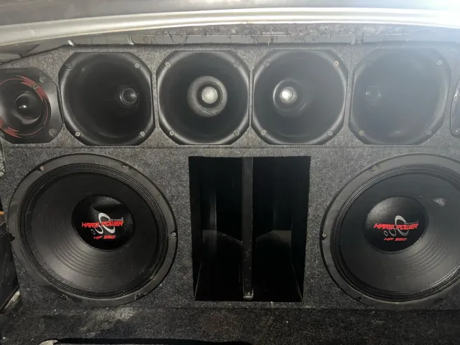 Som automotivo par de hard power cornetas e módulo