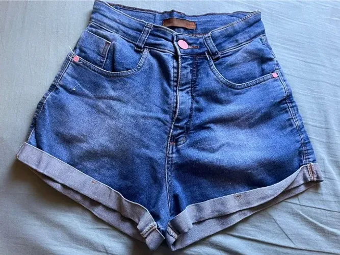 shorts jeans de cintura alta