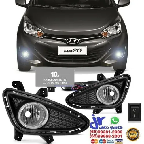 Kit Farol Milha / Neblina Hb20 / Hb20s 12 13 14 15 botão universal