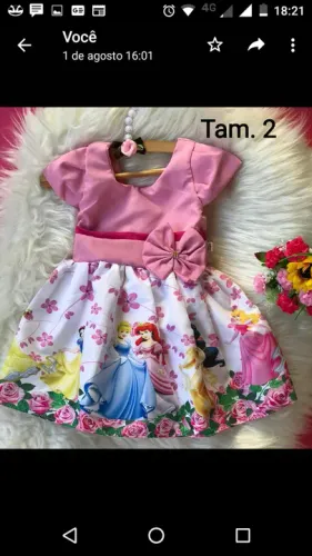 Vendo vestido temático de 6 meses a 6 anos