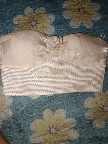 Top Cropped Strapless Bege
